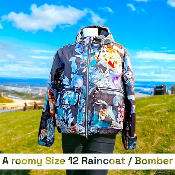 *AS NEW* NEXT rain coat w hood - outdoors, rambling, birding. Bomber jacket - Picture 3 of 15